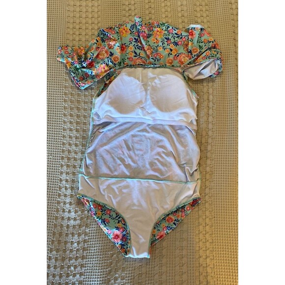 One piece Swimsuit Womens Off Shoulder Ruffled Collar Size ? See measurements - Picture 6 of 8
